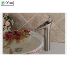 Brush Nickle Brass Teapot Waterfall Basin Faucet (Q13808HS)